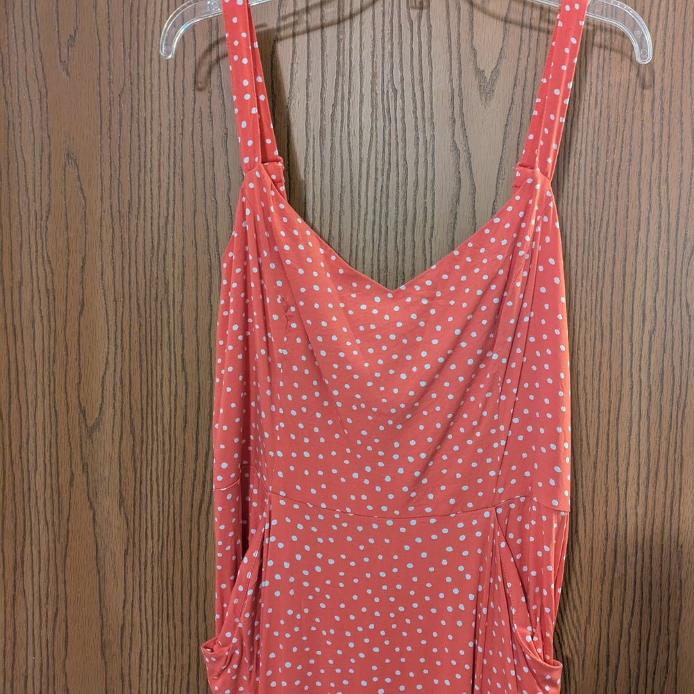 41 Hawthorn Coral Polka Dot Maxi Dress